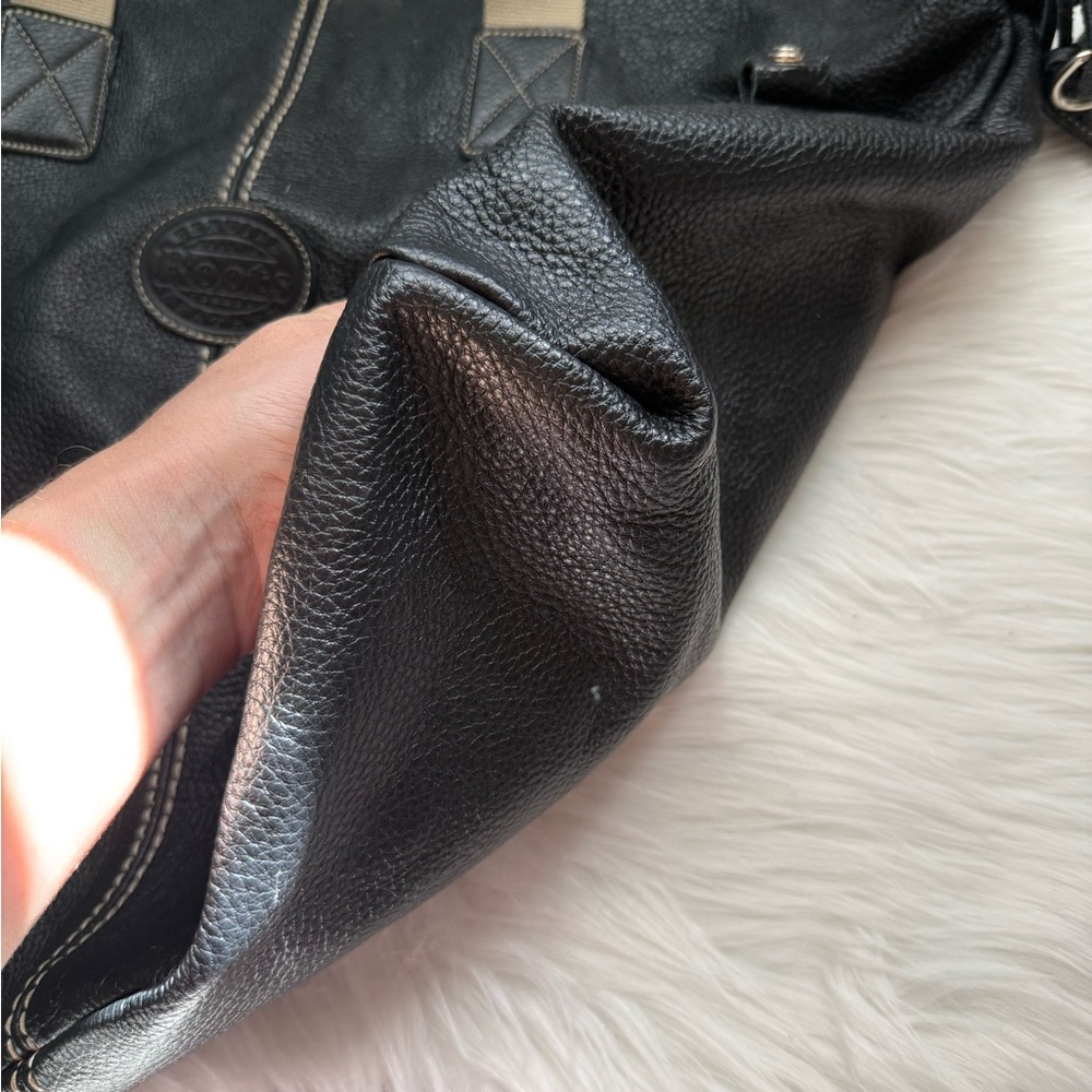 Roots Black Tote with Cream Handles - Picture 3 of 8